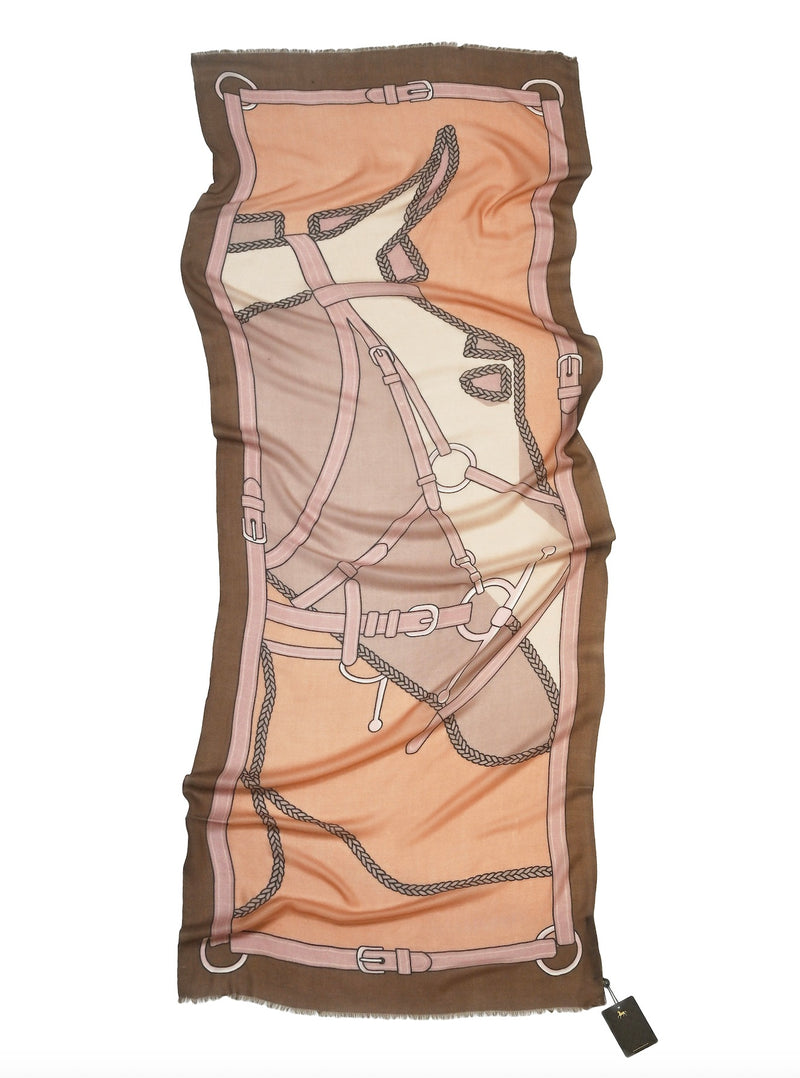 CASHMERE SCARF HORSE PINK
