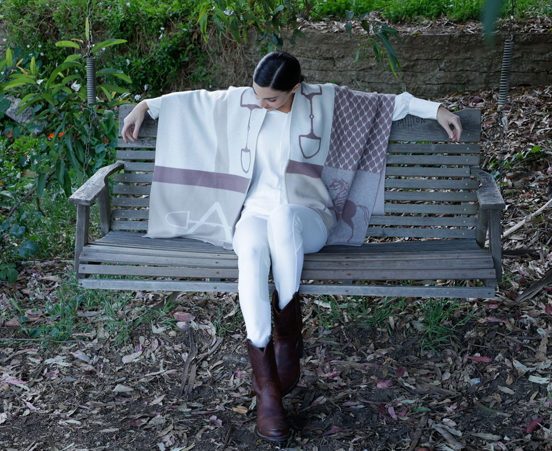 ADAMSBRO CASHMERE PONCHO TAUPE