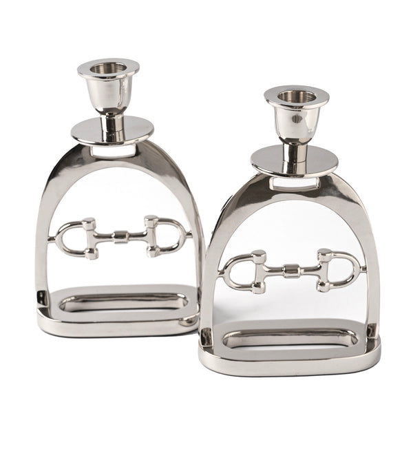 Snaffle Bit Candle set Silver