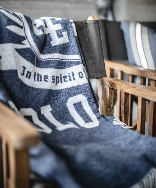 Ull Cashmere Pläd Navy