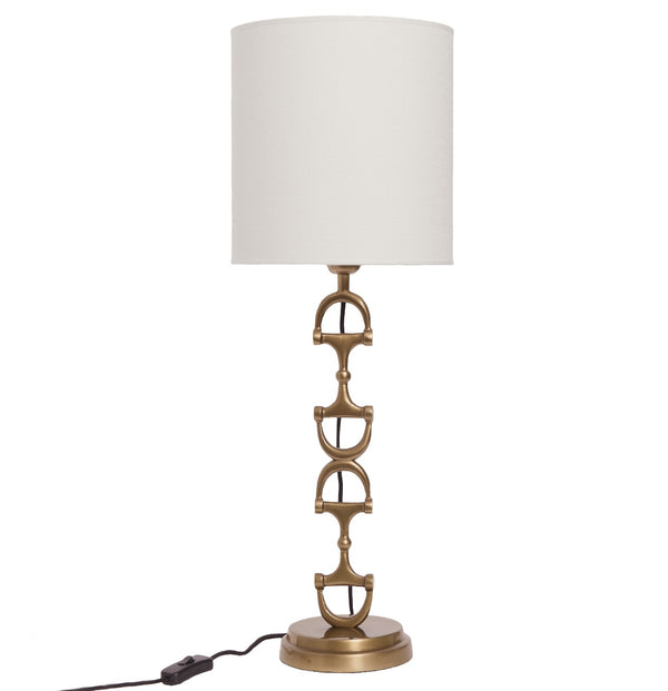 Snaffle Bit Lamp Brass med vit skärm