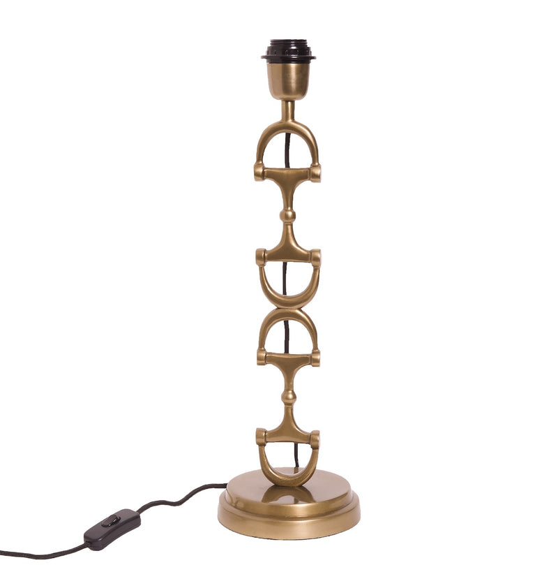 Snaffle Bit Lamp Brass med natur skärm