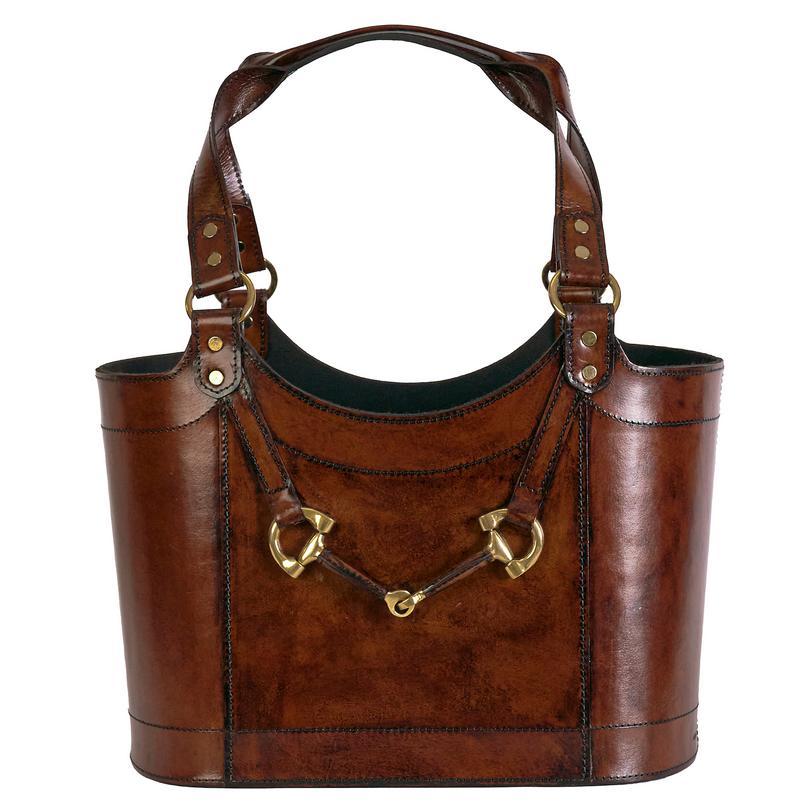 ADAMSBRO MAGAZINE BASKET CIGAR BURGUNDY COGNAC